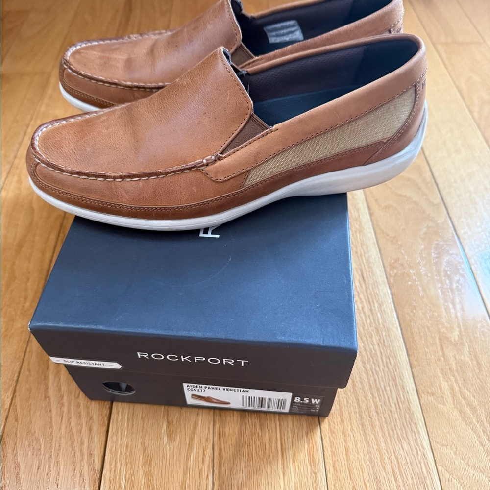 Rockport Brown Leather Loafers Slip-Ons